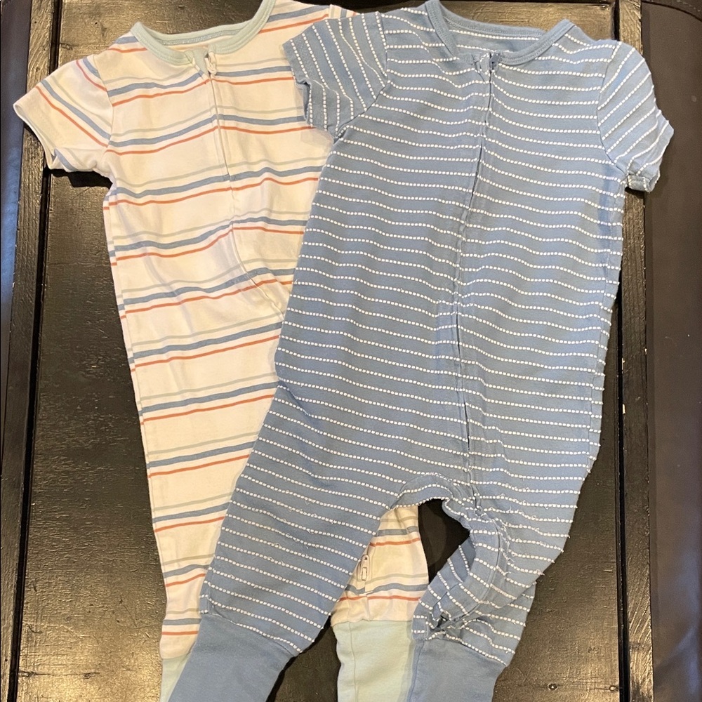Striped Kids One Piece Set - Blue and Multicolor